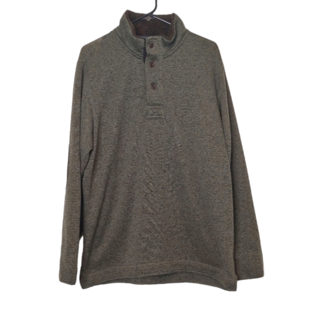 Original Weatherproof Mens Vintage Dark Green Pullover Winter Sweatshirt Size XL